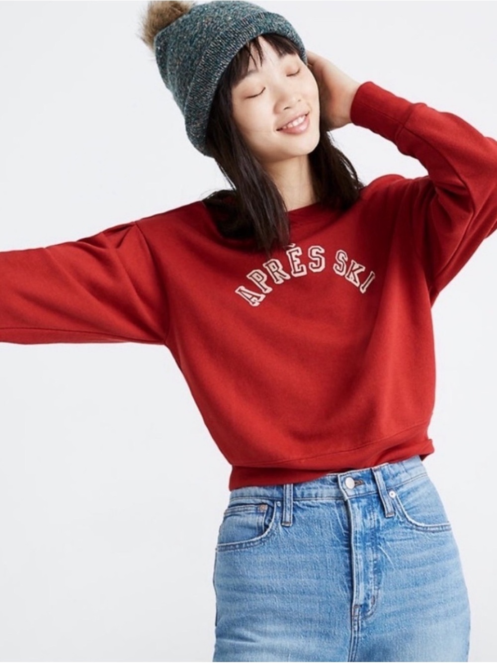 Madewell Red Apres Ski Sweatshirt Size XL